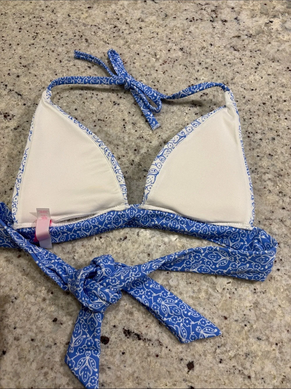 Victoria's Secret Blue and White Printed Bikini Set 3 pcs